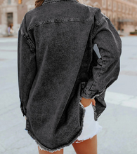 Load image into Gallery viewer, Pre-Order Distressed Hem Denim Shirt/Jacket