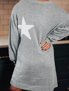 Pre-Order Gray Star Tunic/Dress Sweater