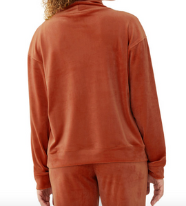 Pre-Order Funnel Neck Velour Sweatshirt and Pants Lounge Set