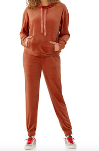 Pre-Order Funnel Neck Velour Sweatshirt and Pants Lounge Set