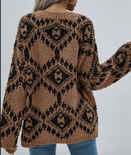 Load image into Gallery viewer, Pre-Order Tribal Pattern V Neck Sweater