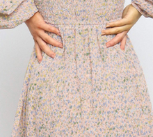 Load image into Gallery viewer, Pre-Order Ruffled Neck Lantern Sleeve Tiered Floral Dress