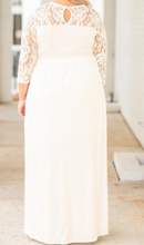 Load image into Gallery viewer, Pre-Order Plus Size 3/4 Lace Sleeve Yoke Maxi Dress