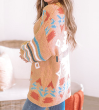 Load image into Gallery viewer, Aztec Print Long Sleeve Tunic Knitted Sweater