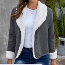 Load image into Gallery viewer, Pre-Order Lapel Collar Fleece Open Front Coat