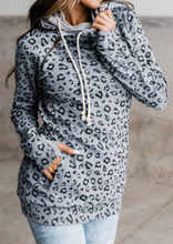 Load image into Gallery viewer, Pre-Order Gray Leopard Double Zipper Hoodie