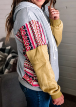 Load image into Gallery viewer, Aztec Patch Pullover Hoodie