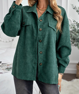 Corduroy Long Sleeve Button-up Shirt Coats