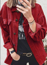 Load image into Gallery viewer, Corduroy Long Sleeve Button-up Shirt Coats