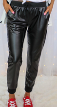 Load image into Gallery viewer, Pre-Order Rock and Roll Faux Leather Joggers