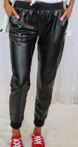 Pre-Order Rock and Roll Faux Leather Joggers