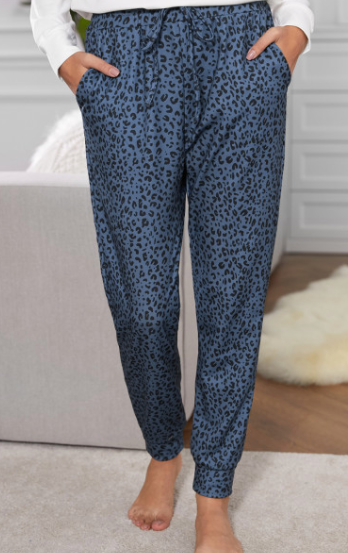 Pre-Order Blue Leopard Joggers