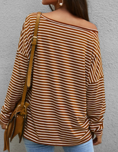 Load image into Gallery viewer, Stripes Drop Shoulder Pullover Sweatshirt