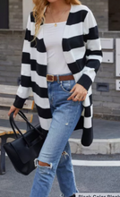 Load image into Gallery viewer, Pre-Order Striped Open Front Cardigans