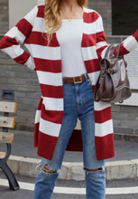 Load image into Gallery viewer, Pre-Order Striped Open Front Cardigans