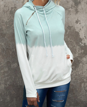 Load image into Gallery viewer, Pre-Order Color Block Drawstring Zipper Hoodie with Pockets