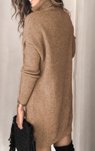 Pre-Order Turtleneck Long Sleeve Knitted Sweater Dress