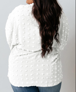 Pre-Order Plus Sizes Swiss Dot Button Top