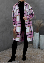 Load image into Gallery viewer, Pre-Order Turn Down Collar Pocket Buttoned Plaid Print Coat