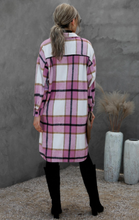 Load image into Gallery viewer, Pre-Order Turn Down Collar Pocket Buttoned Plaid Print Coat