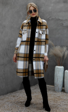 Load image into Gallery viewer, Pre-Order Turn Down Collar Pocket Buttoned Plaid Print Coat