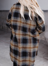 Load image into Gallery viewer, Oversize Rounded Hem Plaid Shirt with Slits