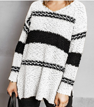 Load image into Gallery viewer, Pre-Order Striped Color Block V Neck Long Sleeve Knitted Sweater