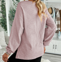 Load image into Gallery viewer, Pre-Order Solid Color Buttoned Front Long Sleeve Top