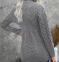 Load image into Gallery viewer, Pre-Order Zip-up Open Front Knitted Sweater