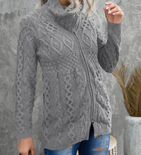 Load image into Gallery viewer, Pre-Order Zip-up Open Front Knitted Sweater