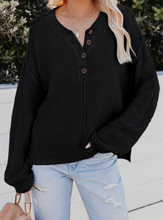 Load image into Gallery viewer, Pre-Order Buttoned Side Split Knit Sweater