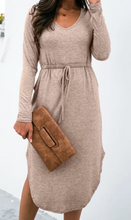 Load image into Gallery viewer, Pre-Order Solid Belt Midi Dress