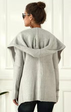 Load image into Gallery viewer, Pre-Order Open Front Lapel Tunic Hooded Coat