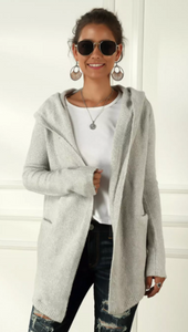 Pre-Order Open Front Lapel Tunic Hooded Coat