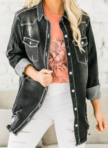 Pre-Order Distressed Denim Shirt/Jacket