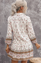 Load image into Gallery viewer, Pre-Order Floral Print Puff Sleeve Buttoned Shirt Mini Dress