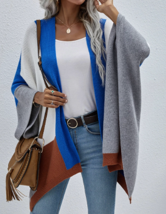 Pre-Order Color Block Cardigan/Poncho