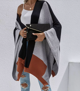 Pre-Order Color Block Cardigan/Poncho