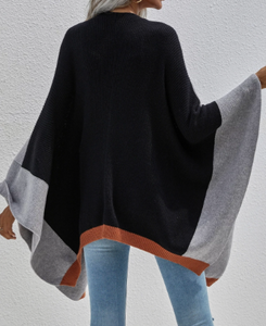 Pre-Order Color Block Cardigan/Poncho