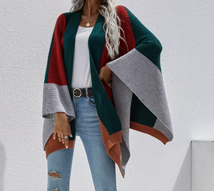 Pre-Order Color Block Cardigan/Poncho