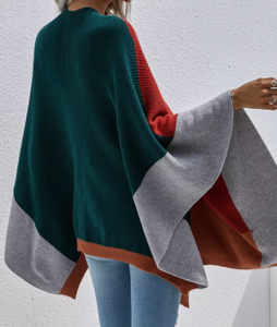 Pre-Order Color Block Cardigan/Poncho