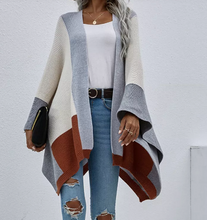 Load image into Gallery viewer, Pre-Order Color Block Cardigan/Poncho