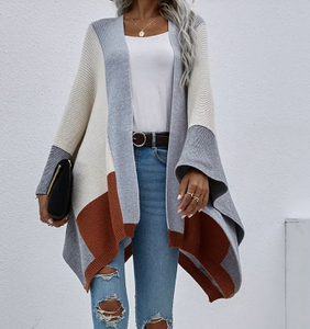 Pre-Order Color Block Cardigan/Poncho