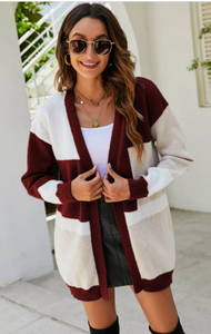 Pre-Order Color Block Knit Cardigans