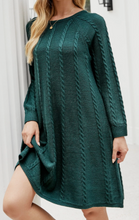 Load image into Gallery viewer, Green Knit Mini Dress