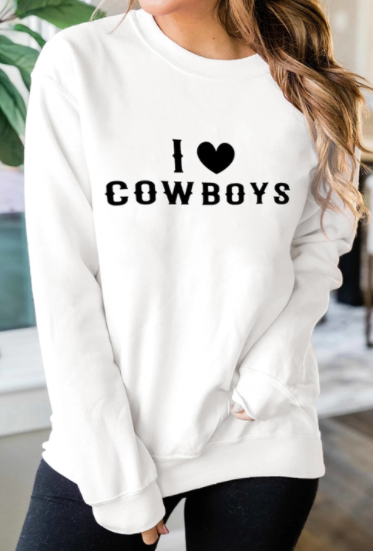 Pre-Order I love Cowboy's Sweatshirt – Worn & Refined