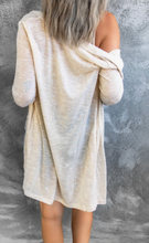 Load image into Gallery viewer, Pre-Order Beige Solid Color Open-Front Buttons Cardigan