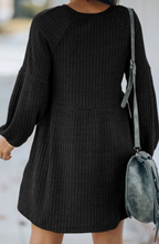 Load image into Gallery viewer, Round Neck Empire Waist Ribbed Knit Tunic/Dress