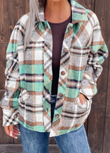 Load image into Gallery viewer, Green Plaid Shacket with Pocket