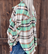 Load image into Gallery viewer, Green Plaid Shacket with Pocket